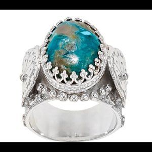 Oval Cabochon Fox Nevada Turquoise SS